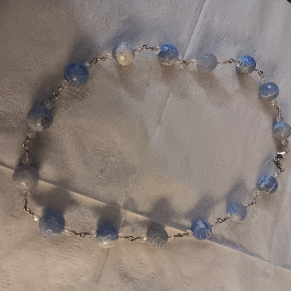 unknown Jewelry - Chic Blue and Silver Beaded Necklace